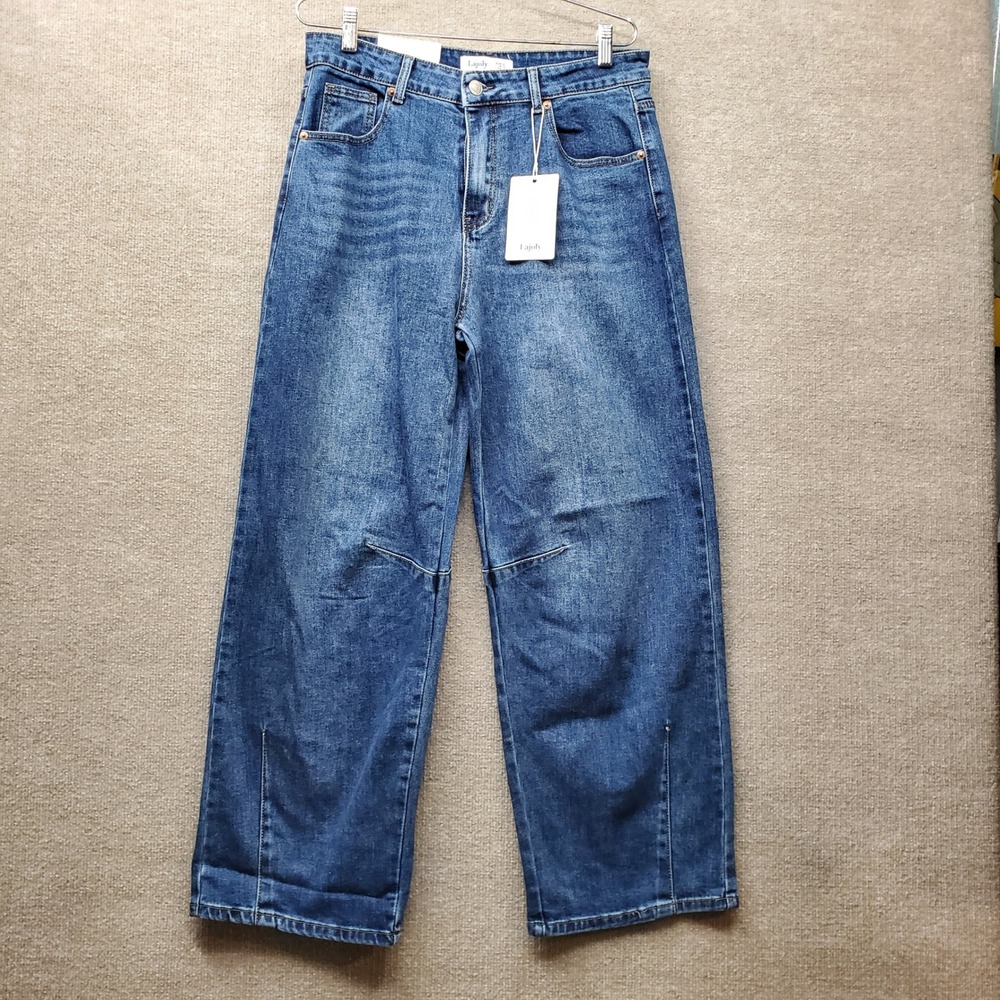 Lajoly Baggy Jeans Womens Size 10 Medium Wash High Rise Wide Leg Denim New